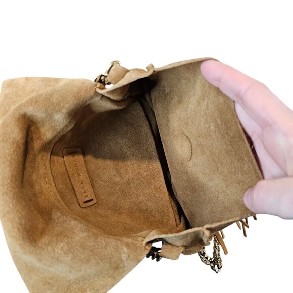 Zara Tan Suede Fringe Crossbody Bag - Picture 6 of 14